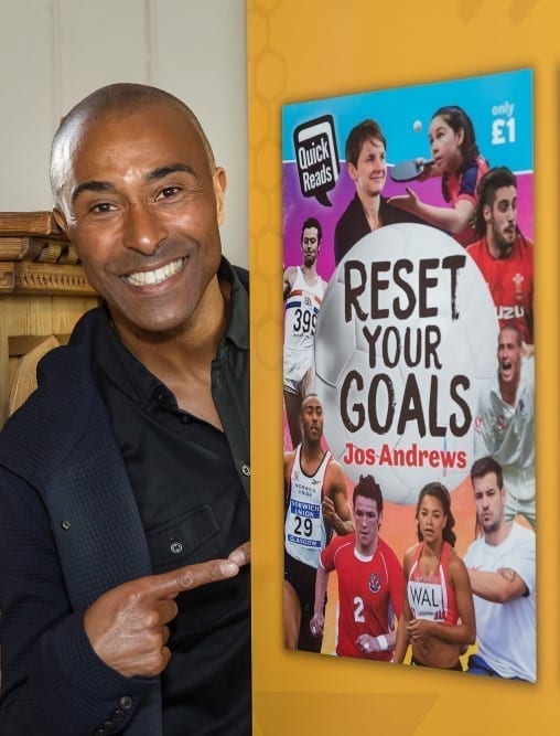 Colin Jackson promoting his 'Reset Your Goals' book with Hayley Long