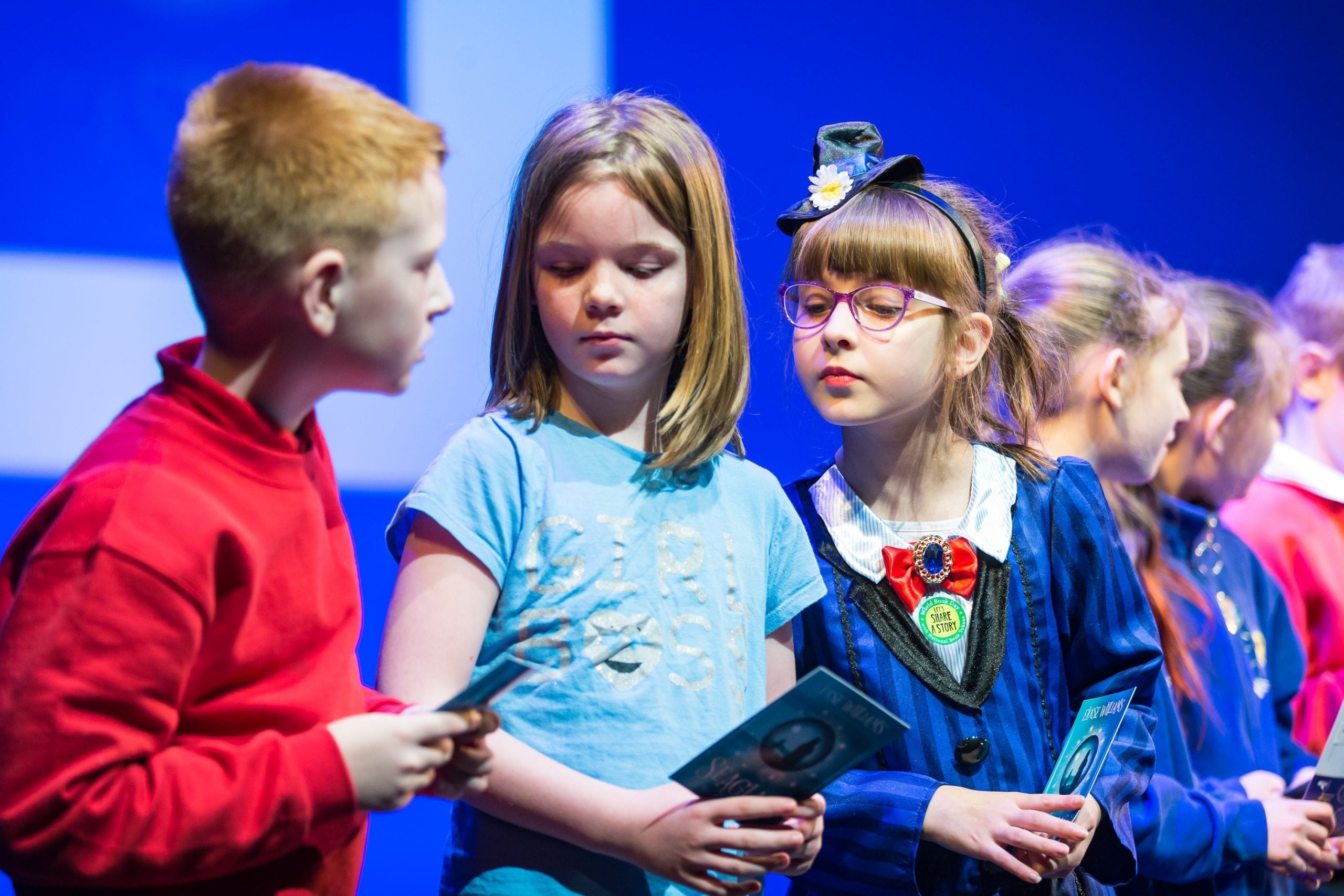 A group of children pictured at a World Book Day event organised by the Books Council of Wales in 2019.