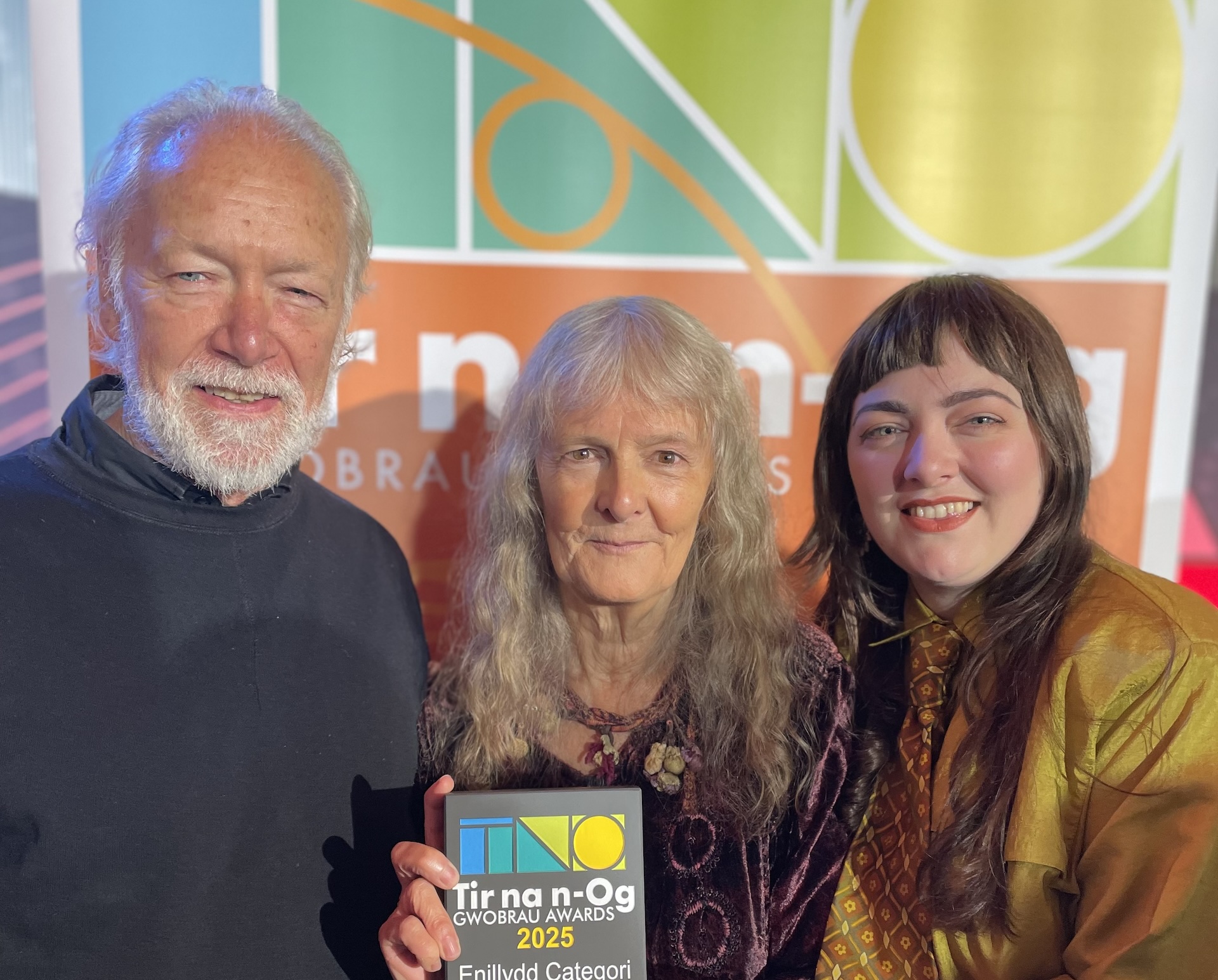 Dyfan Roberts, Angela Roberts and Efa Dyfan, winners of the 